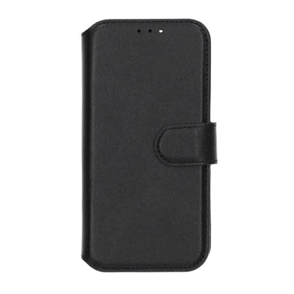 Rvelon Plånboksfodral Läder för iPhone 16e och 17e - Svart Black