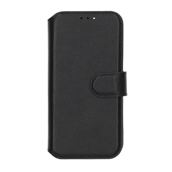 Rvelon Plånboksfodral Läder för iPhone 16e - Svart Black
