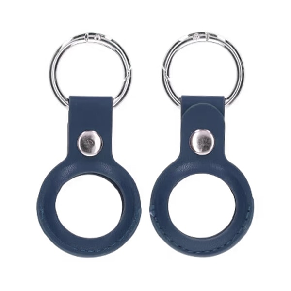 Airtag Fodral PU-Läder Nyckelring - Blå Blue