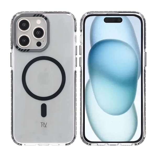 iPhone 15 Pro Max Rvelon Mobilskal Magnet Förstärkt - Svart Svart