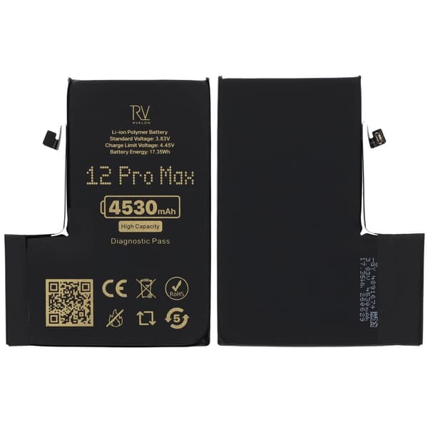 Rvelon Batteri til iPhone 12 Pro Max - 4530 mAh Højkapacitet