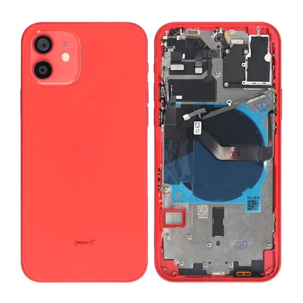 iPhone 12 Baksida med Komplett Ram OEM - Röd Red