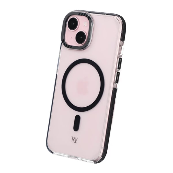 iPhone 15 Rvelon Mobilskal Magnet Förstärkt - Svart Svart