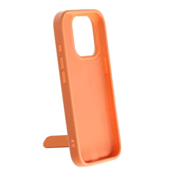 Skal med utfällbart roterande stativ för iPhone 16 Pro Max - Orange oranssi
