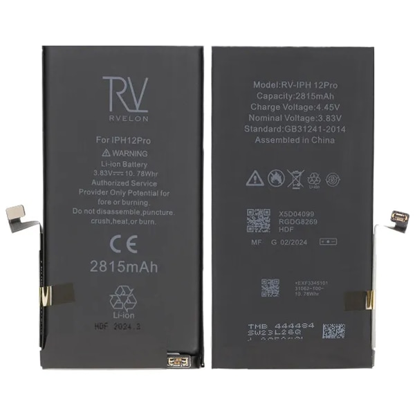 iPhone 12 Pro Batteri Rvelon Premium 2815mAh