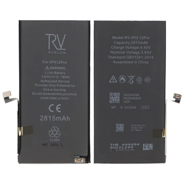 iPhone 12 Pro Batteri Rvelon Premium 2815mAh