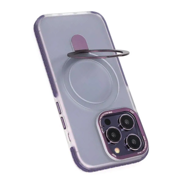 iPhone 14 Pro Mobilskal med Magsafe och Stativ - Lila Lila