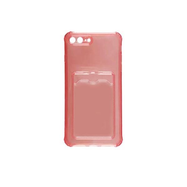 iPhone 7/8 Plus Stöttåligt Skal med Korthållare - Rosa Pink