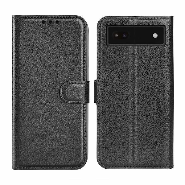 Google Pixel 6A Plånboksfodral med Stativ - Svart Black