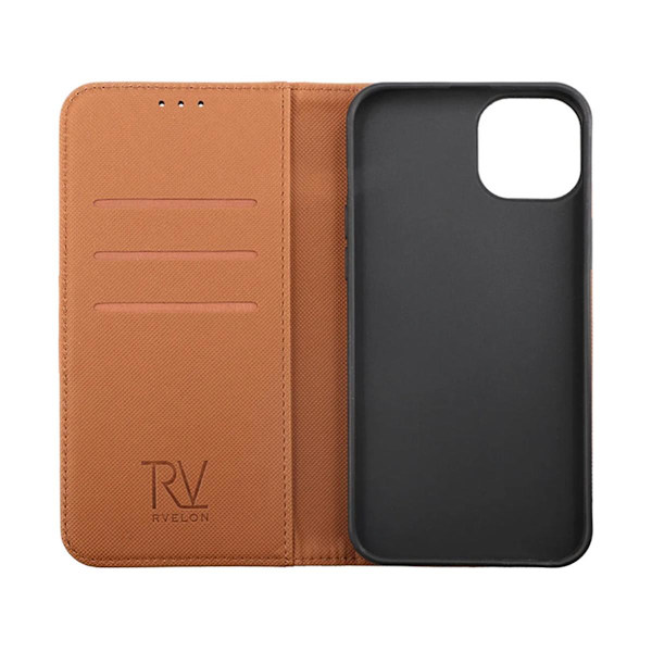 iPhone 14 Pro Max Plånboksfodral Extra Kortfack Rvelon - Brun Brun