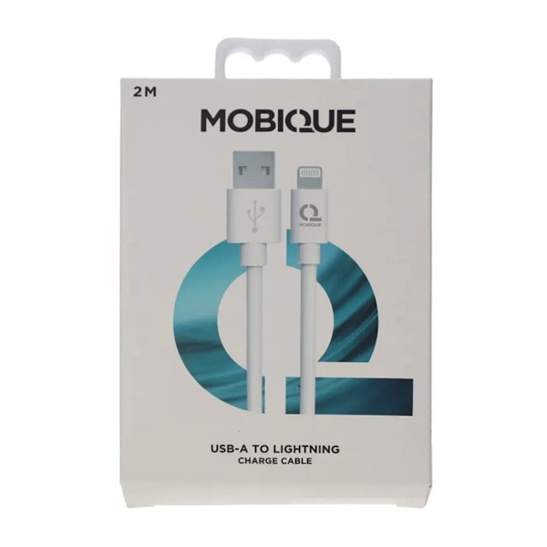 USB A till Lightning Kabel 2M - Vit White