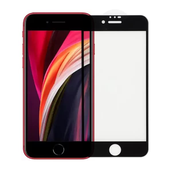 Skärmskydd iPhone SE 2020 - 3D Härdat Glas Svart Bulk musta