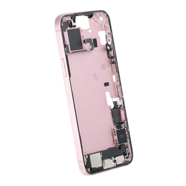 Mittenram med smådelar för iPhone 15 Plus - Rosa OEM Pink