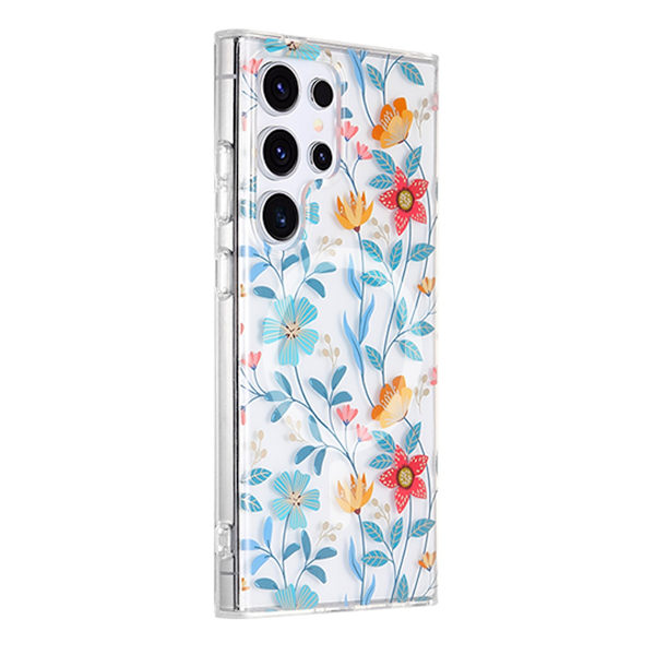 Samsung Galaxy S23 Ultra Mobilskal Magnet - Blommor & Kvistar multifärg