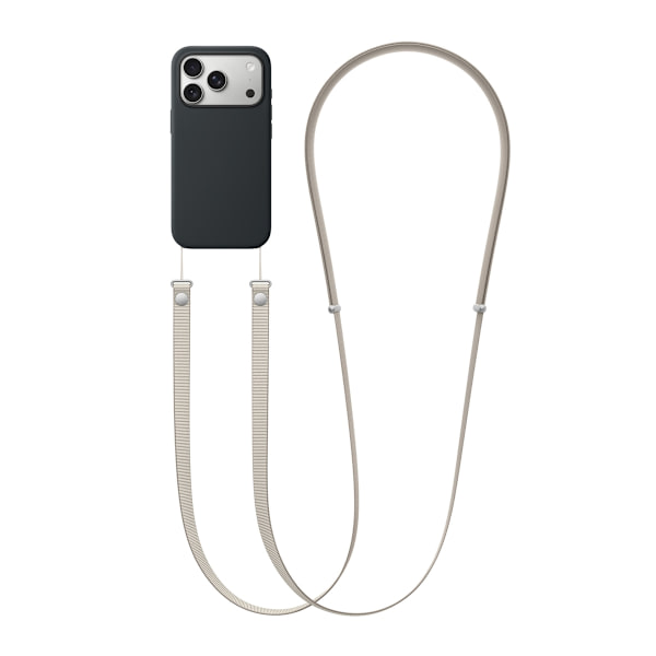 Crossbody Strap för iPhone mobilskal - Ljusgrå grå