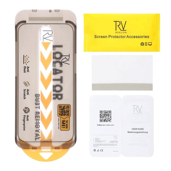 Rvelon Skärmskydd för iPhone 16 Pro Max med Monteringsram - 2.5D Härdat Glas