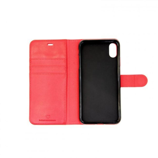iPhone XS Max Plånboksfodral Läder med Stativ - Röd Red