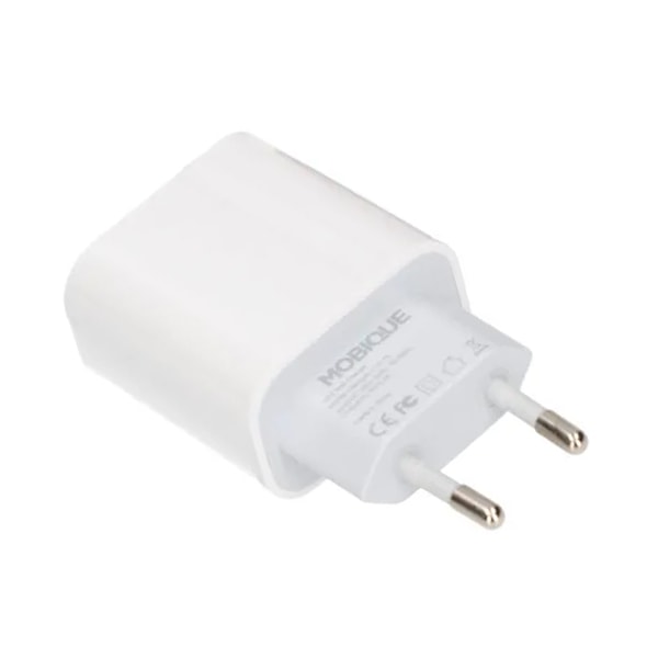 USB A till Lightning Kabel + USB Laddare 2.4A - Vit Vit