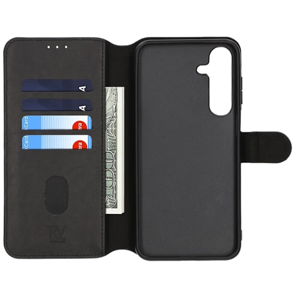 Samsung Galaxy S25 Plånboksfodral Magent Rvelon - Svart Svart