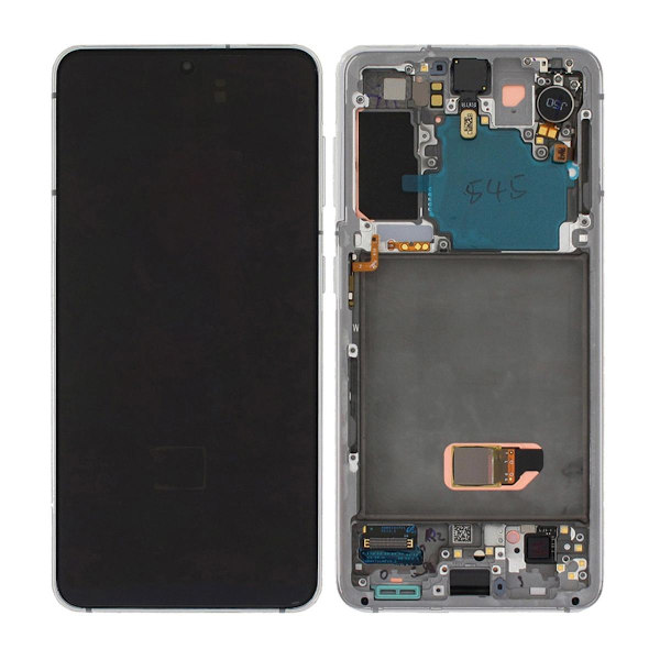Samsung Galaxy S21 5G Skärm med LCD Display Original + Framkamera Original - Vit White