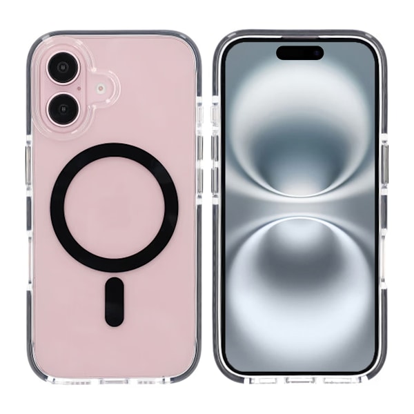 iPhone 16 Plus Mobilskal Magnet Dubbelskydd - Svart Svart
