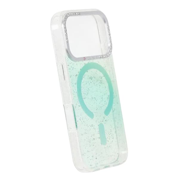 Glitter Skal MagSafe och Diamanter för iPhone 17 Pro Max - Grön