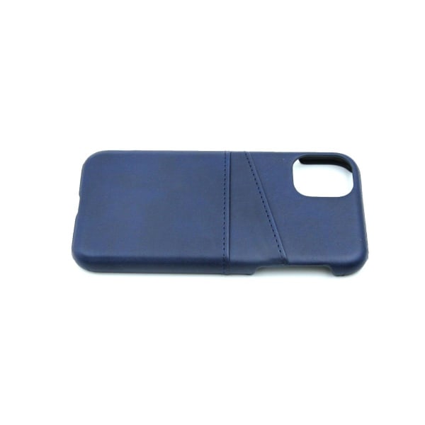 Mobilskal Läder med Kortfack iPhone 11 Pro Max - Blå Blue