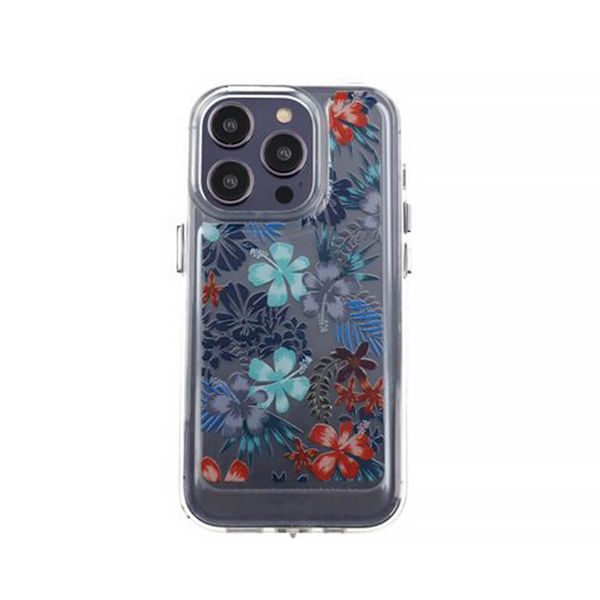 iPhone 14 Pro Mobilskal med motiv - Röda Blommar Red