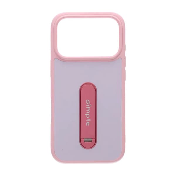 Skal med utfällbart roterande stativ för iPhone 17 Pro Max - Rosa vaaleanpunainen