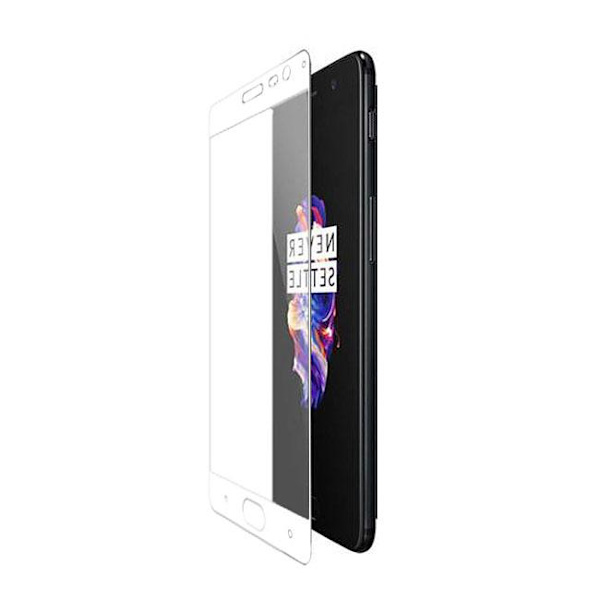 Skärmskydd OnePlus 5 - Heltäckande Härdat Glas Vit Vit