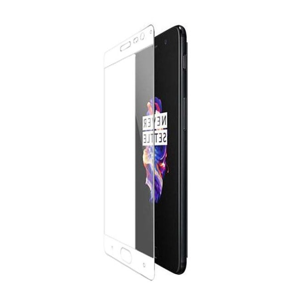 Skärmskydd OnePlus 5 - Heltäckande Härdat Glas Vit White