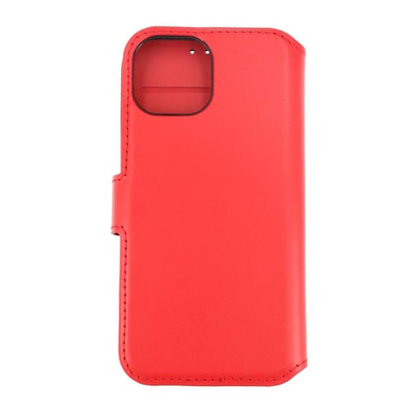 iPhone 15 Plånboksfodral Läder Rvelon - Röd Red