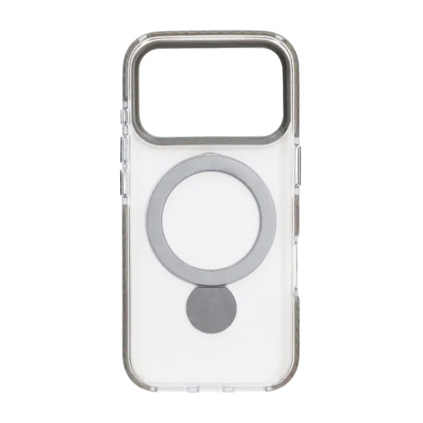 Skal Magsafe till iPhone 17 Pro - Transparent grå med ringstativ Grey