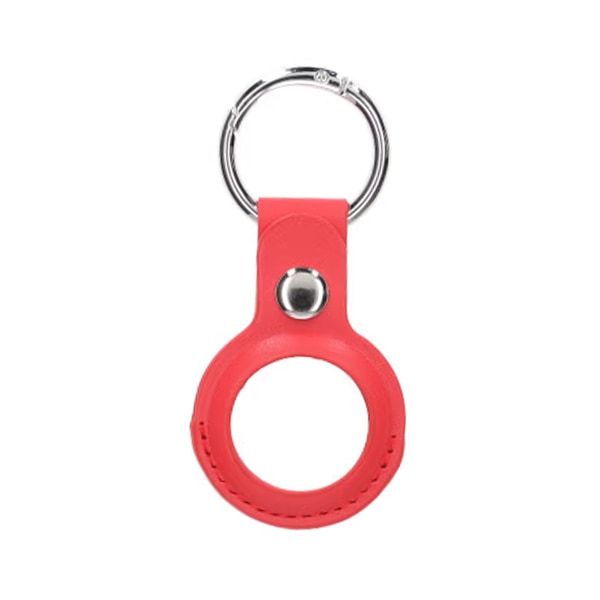 Airtag Fodral PU-Läder Nyckelring - Rosa Rosa