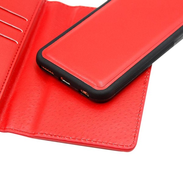 iPhone 6/6S Plånboksfodral Handväska med Avtagbart Skal - Röd Red