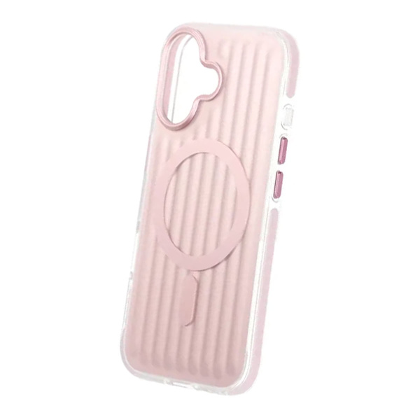 Mobilskal Korrugerad Magsafe för iPhone 17 - Rosa Rosa