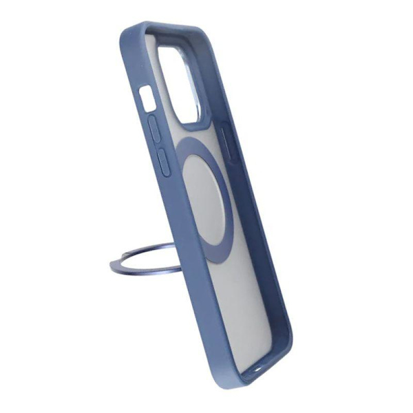 iPhone 15 Pro Max Skal med MagSafe Stativ Rvelon - Blå Blå