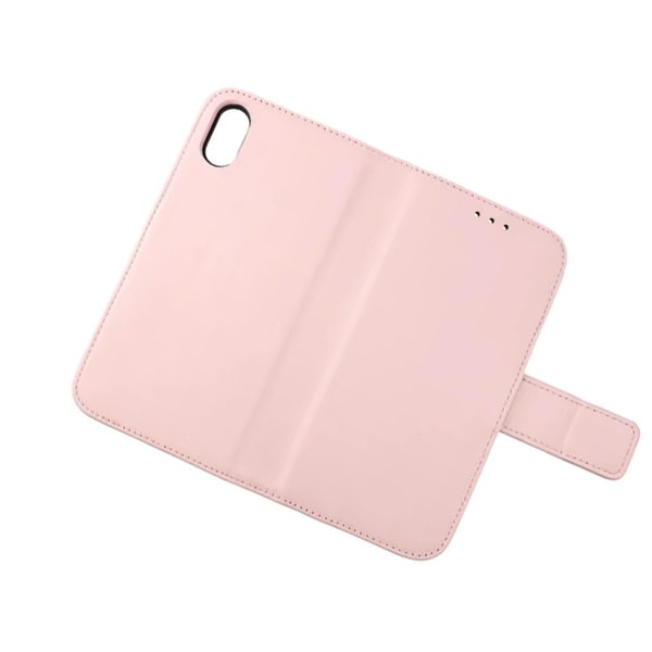 iPhone X/XS Plånboksfodral Läder Rvelon - Rosa Old pink