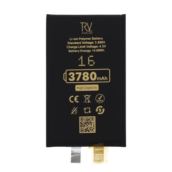 Rvelon Batteri till iPhone 16 3700mAh utan Flexkabel