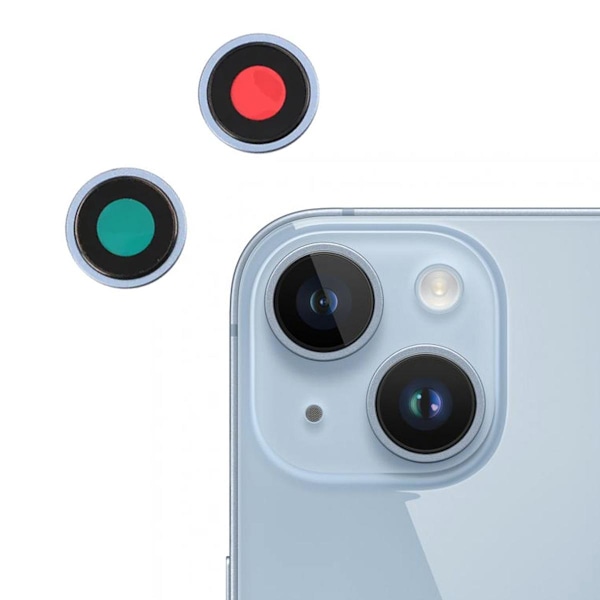 iPhone 14 Plus Kameralins med Ram - Blå Blå