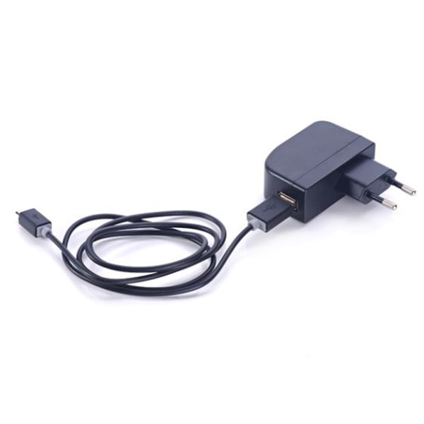 Laddare och Micro-USB Kabel 1 meter - Svart Black