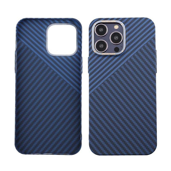 Kolfiber Skal iPhone 14 Pro Max - Blå & Grå Multicolor