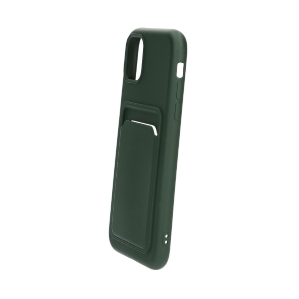 iPhone 11 Silikonskal med Korthållare - Militärgrön Dark green