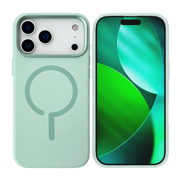 Mobilskal Silikon med Kamera Metallram för iPhone 17 Pro Max - Grön Grön