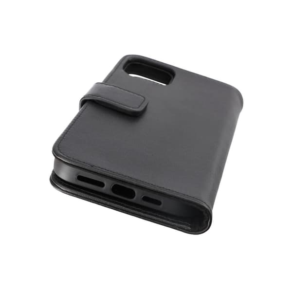 iPhone 14 Plus Plånboksfodral Läder Rvelon - Svart Black