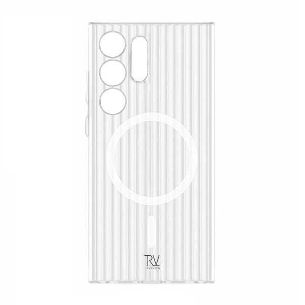 Samsung Galaxy S24 Ultra Mobilskal Korrugerad med Magnet Rvelon - Vit White