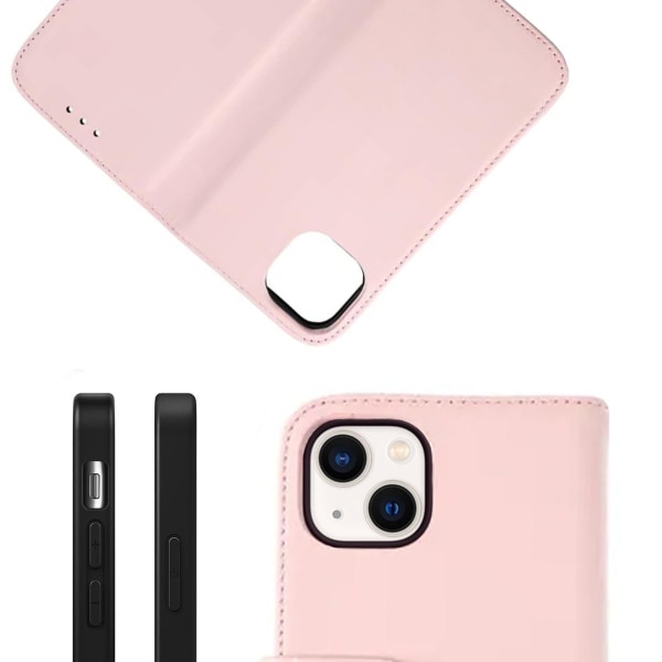 iPhone 13 Mini Plånboksfodral Läder Rvelon - Rosa Gammal rosa