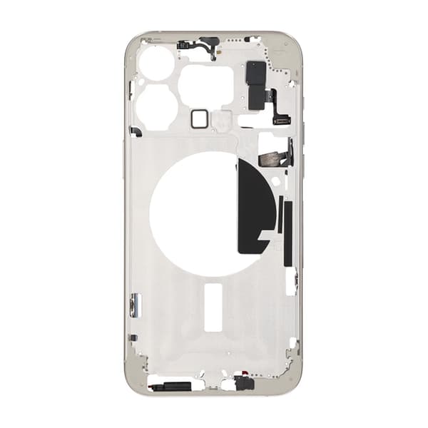 iPhone 15 Pro Max Mittenram med smådelar OEM - Titanvit Vit
