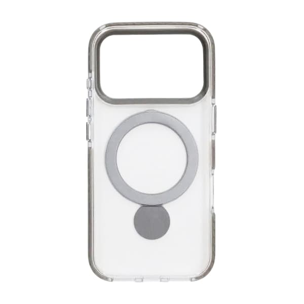 Skal Magsafe till iPhone 17 Pro Max - Transparent grå med ringstativ grå