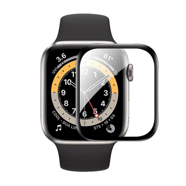 Skärmskydd för Apple Watch Series 7 45mm - 3D Härdat Glas Svart